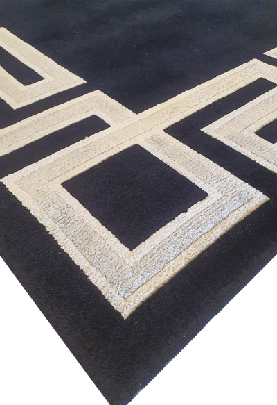 Superfine Indo Versace Black & Silk White Border - AR0615T