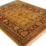 Persian Tabriz Mashad Allover Design Yellow and Rust - AR1081