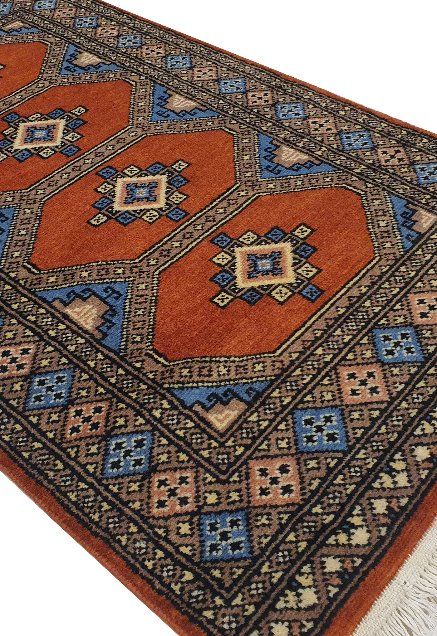 SUPERFINE BUKHARA ORANGE WITH 4 MEDALLION & MULTICOLOUR BORDER - AR3993