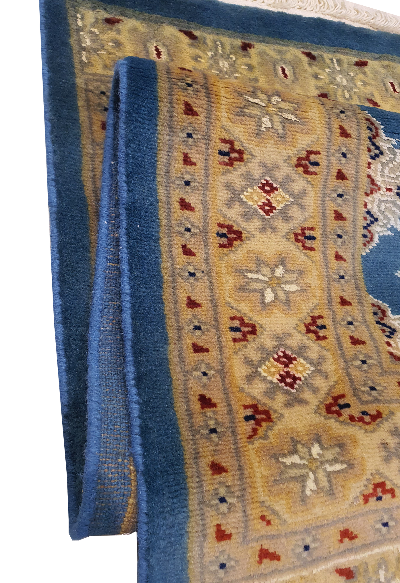 SUPERFINE BUKHARA SEA GREEN ALLOVER INLET SILK DESIGN & YELLOW BORDER - AR3991