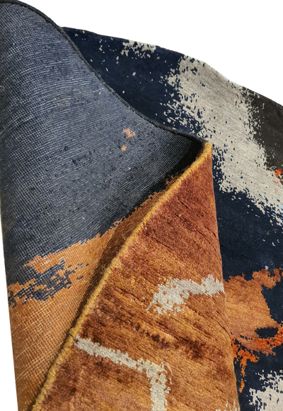 Superfine Gabbeh Round ,Blue ,Brown And Rust Colour-AR3402