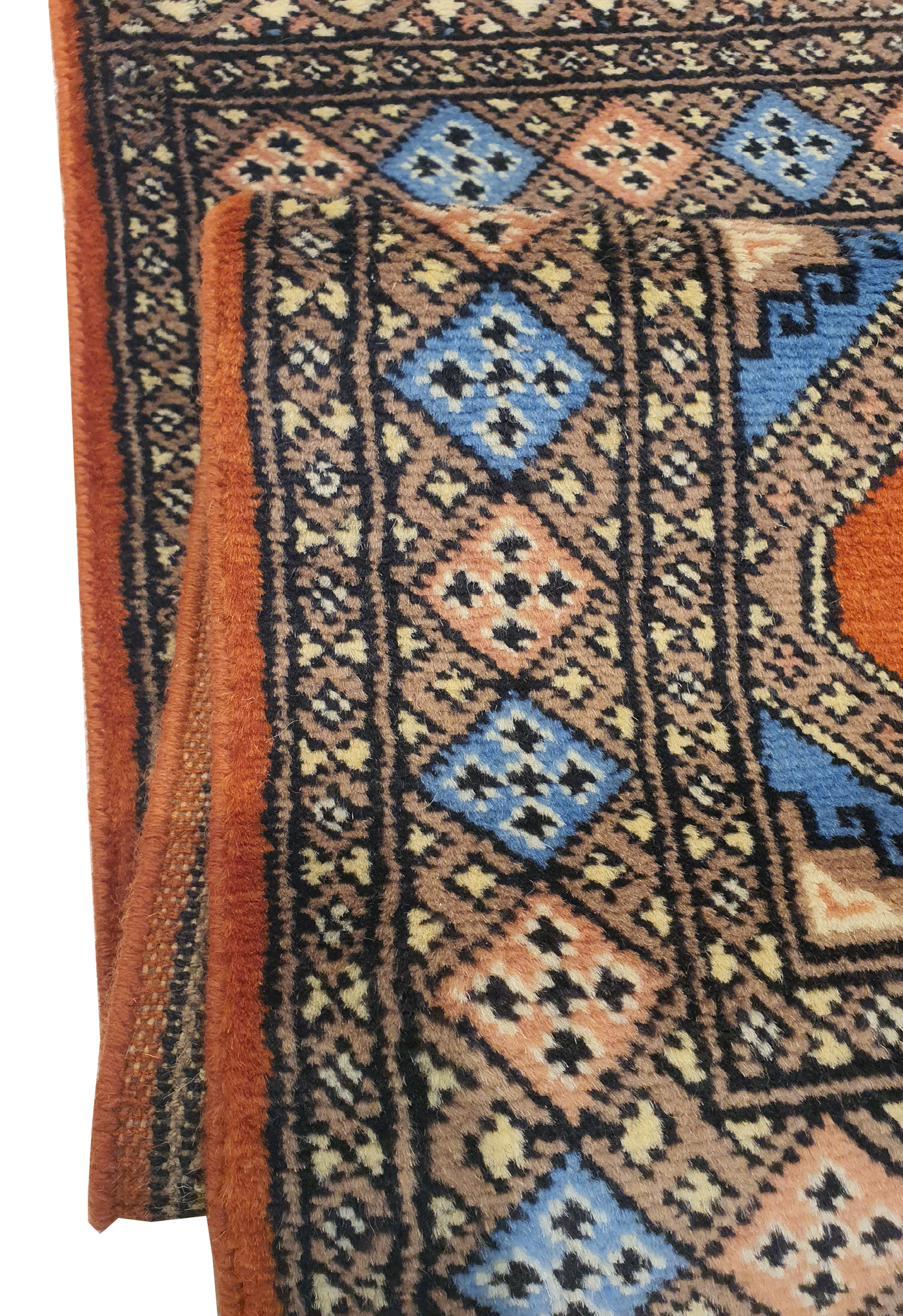 SUPERFINE BUKHARA ORANGE WITH 4 MEDALLION & MULTICOLOUR BORDER - AR3994