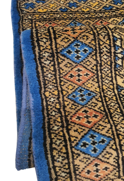 SUPERFINE BUKHARA LIGHT BLUE & BROWN WITH 4 MEDALLION - AR3998