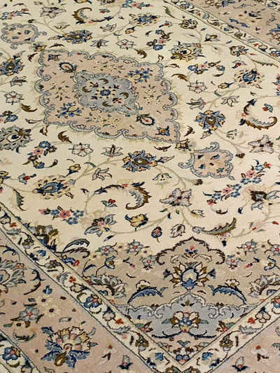 Persian Keshan Design Cream and Pink - 4.11 X 8.0 FT - AR0793