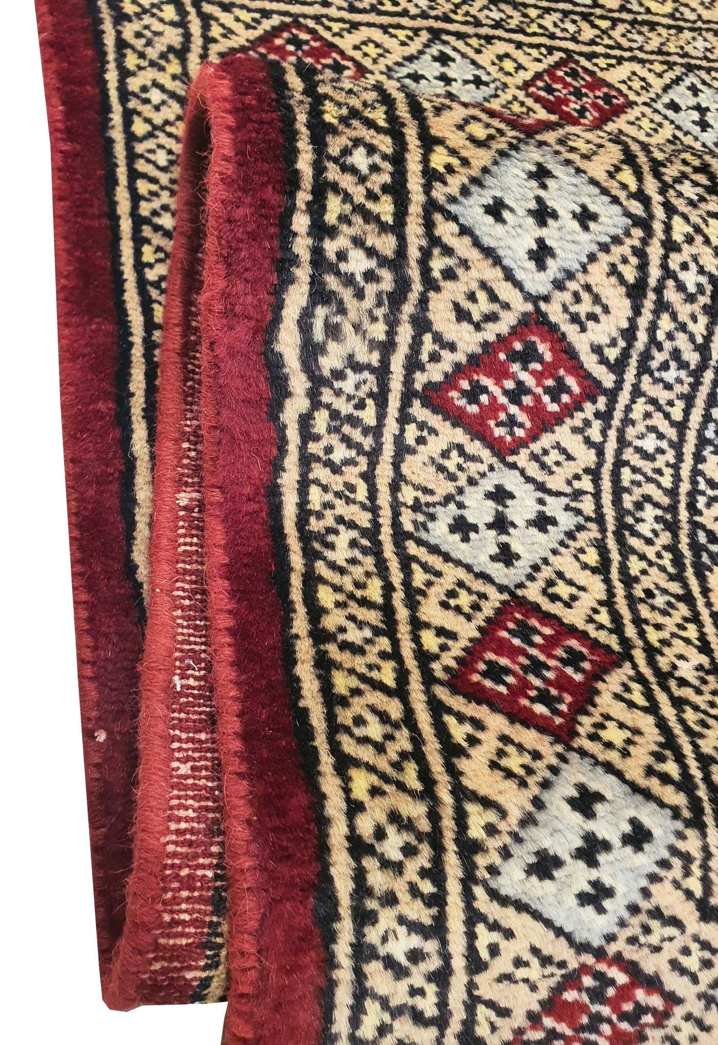 SUPERFINE BUKHARA RED WITH 4 MEDALLION BROWN & GREY BORDER - AR3985