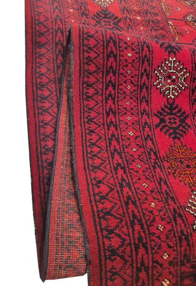 SUPERFINE PERSIAN TURKAMAN RED WOOL ON WOOL ALLOVER ELEPHANT FOOT PATTERN - AR3974