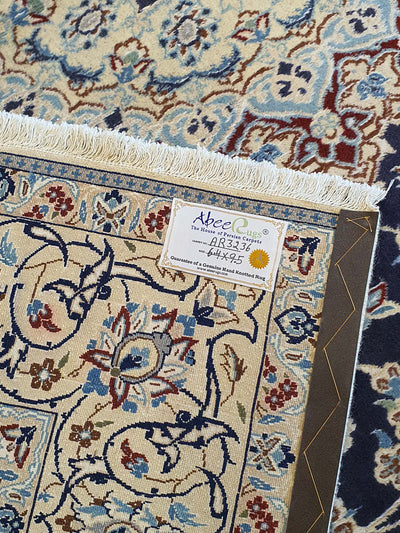 Persian Nain Design Blue and Cream - 6.4 X 9.5 FT - AR3236