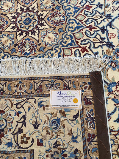 Persian Nain Blue and Maroon With Brown - 8.0 X 10.0 FT - AR2948