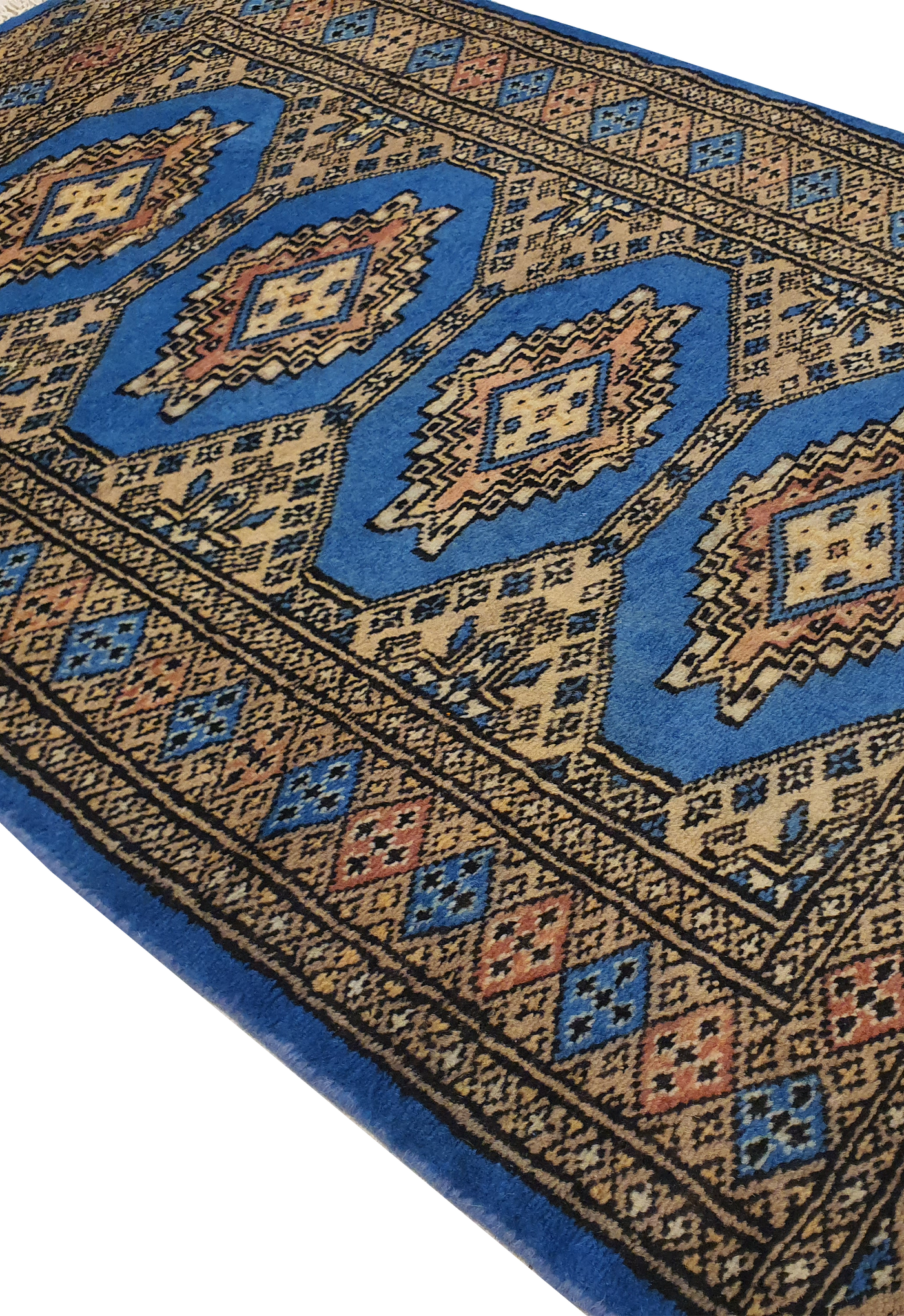 SUPERFINE BUKHARA LIGHT BLUE & BROWN WITH 4 MEDALLION - AR3998
