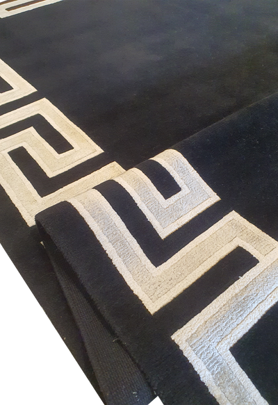 Superfine Indo Versace Black & Silk White Border - AR0615T