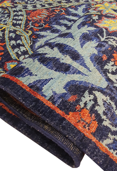 Superfine Khazak Dark Blue Tree Of Life Design - AR2843