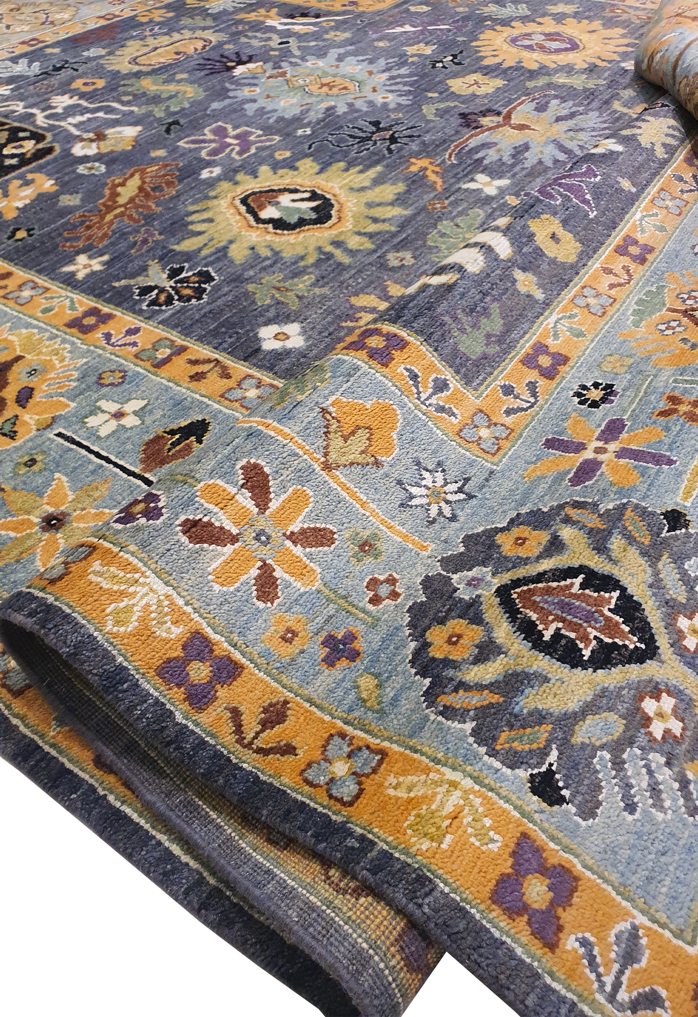 SUPERFINE PERSIAN OUSHAK WOOL WITH SILK MADE BY MULTICOLOUR HAND SPIN WOOL - AR3966