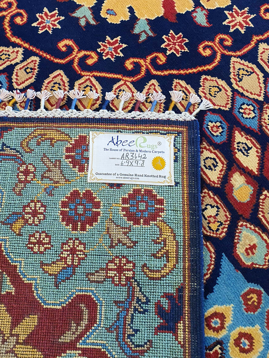 SUPERFINE HAND KNOTTED KAZAK DOUBLE DOME - 6.9 X 9.8 FT - AR3642