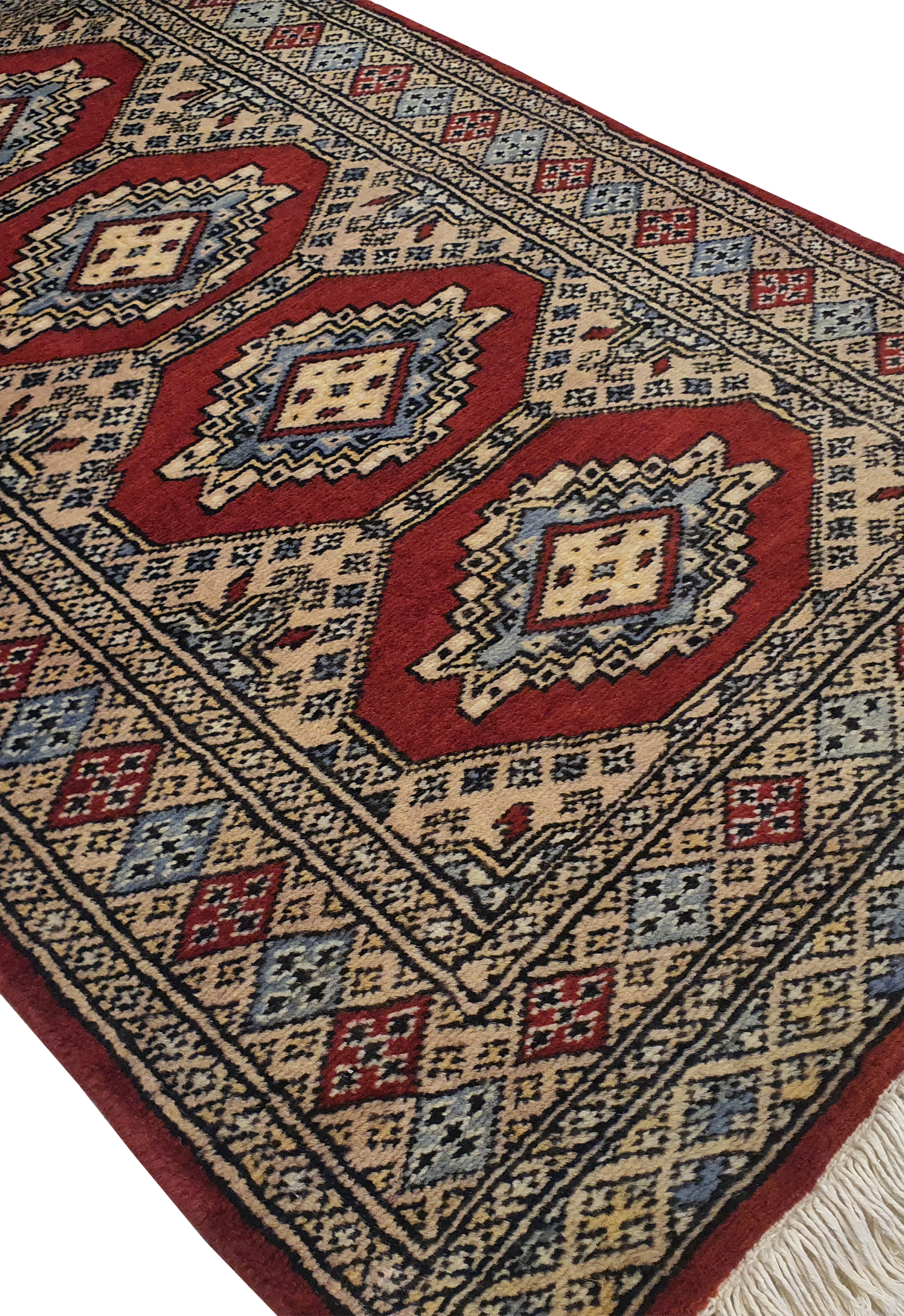 SUPERFINE BUKHARA RED WITH 4 MEDALLION & MULTICOLOUR BORDER - AR3979