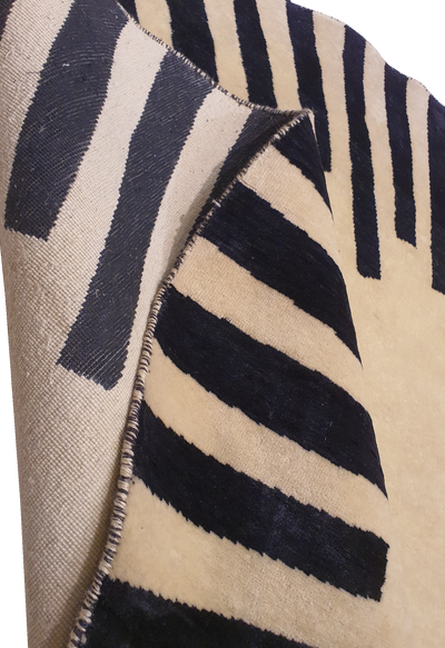 Modern Gabbah with Stripes Design Cream and Black - AR0905