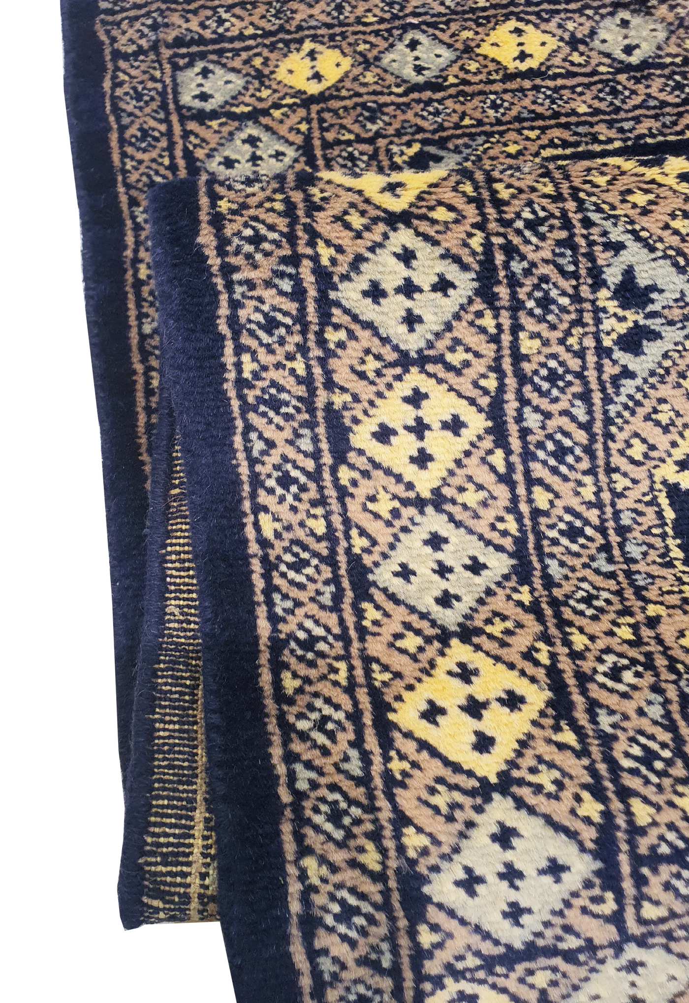 SUPERFINE BUKHARA BLUE WITH 5 MEDALLION WHITE & GREY BORDER - AR3988