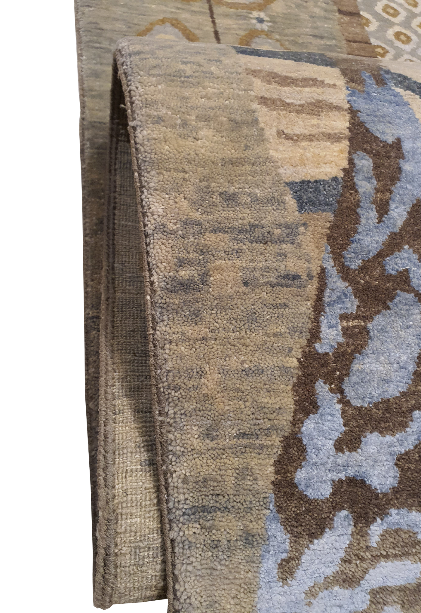 Persian Trees Of Life Motif Silk and Wool Light Brown With Dark Brown Motif - VP141