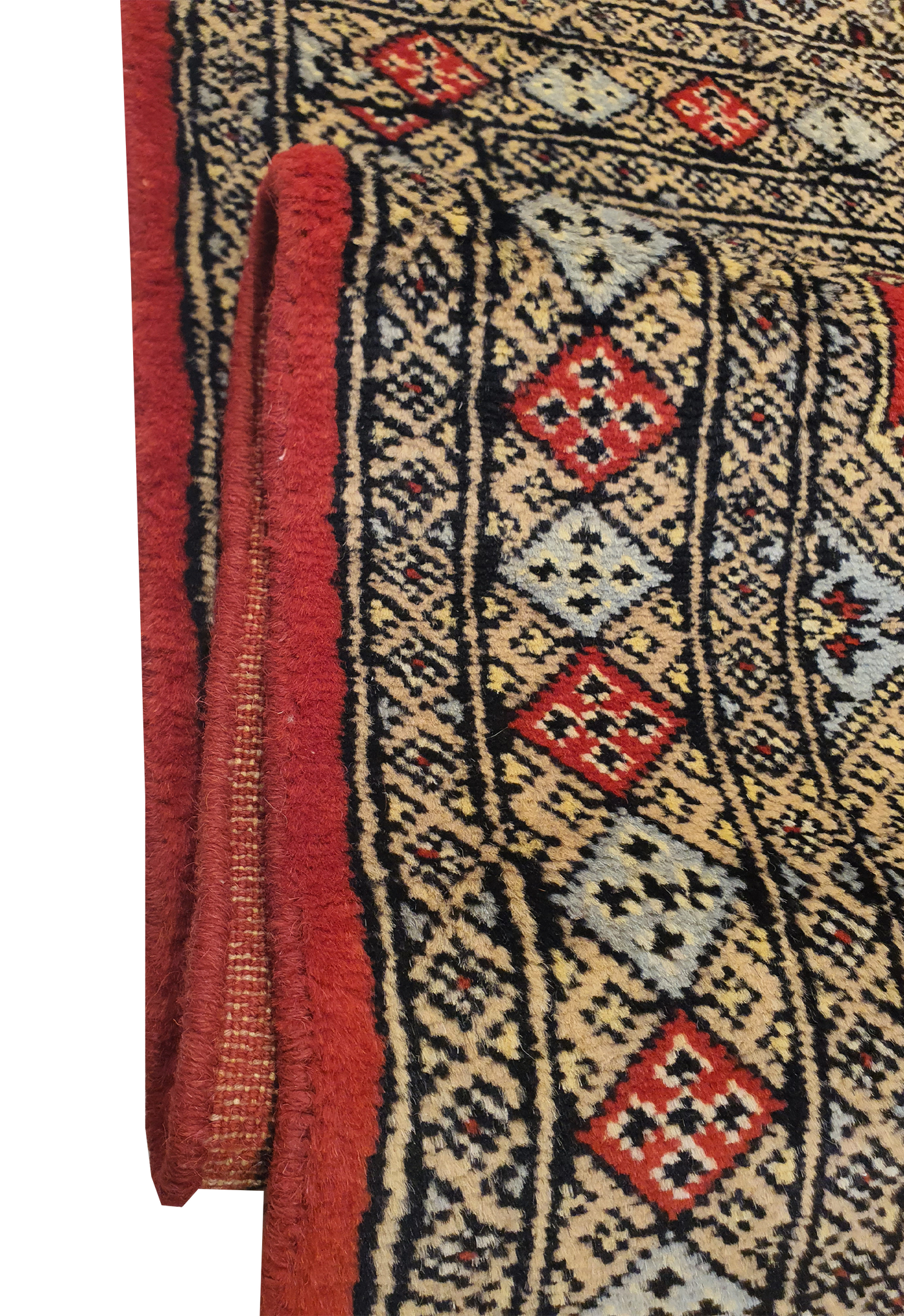 SUPERFINE BUKHARA RED WITH 5 MEDALLION & MULTICOLOUR BORDER - AR3982
