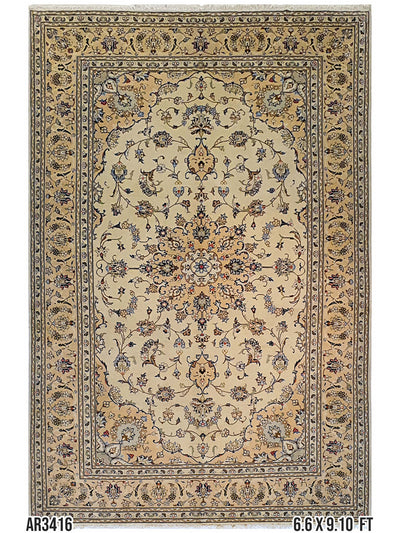 Persian Keshan With Pile Wool and Cotton Base - 6.6 X 9.10 FT - AR3416