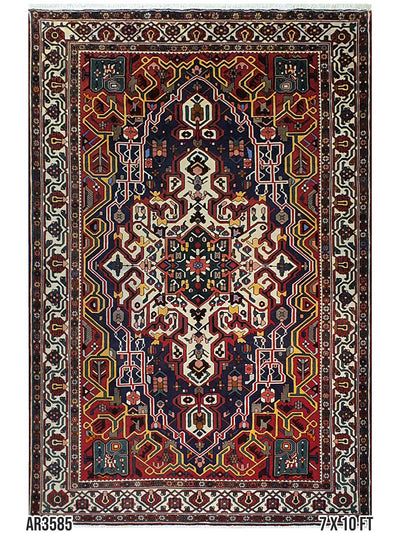 Persian Hamadan Tribal Wool Carpet - 7 X 10.0 FT - AR3585