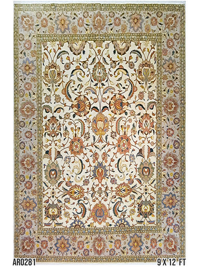 Pak Persian Isfahan Floral Design Silk Base - AR0281