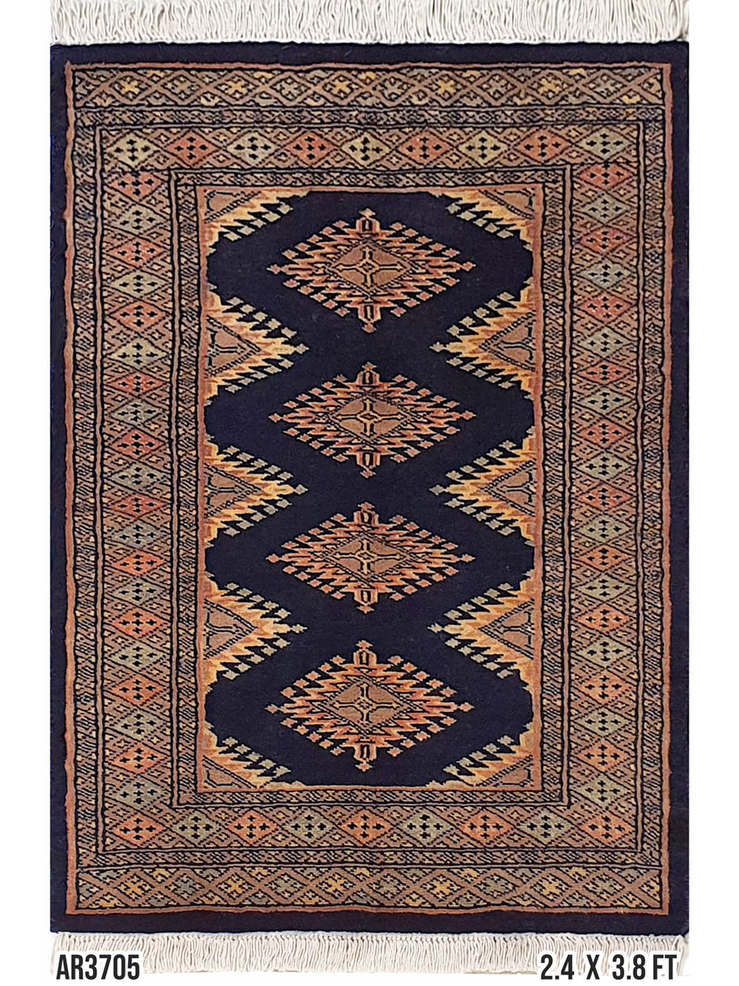 Caucasian Design with Medallion and Fine Cotton Base - 2.4 X 3.8 FT - AR3705