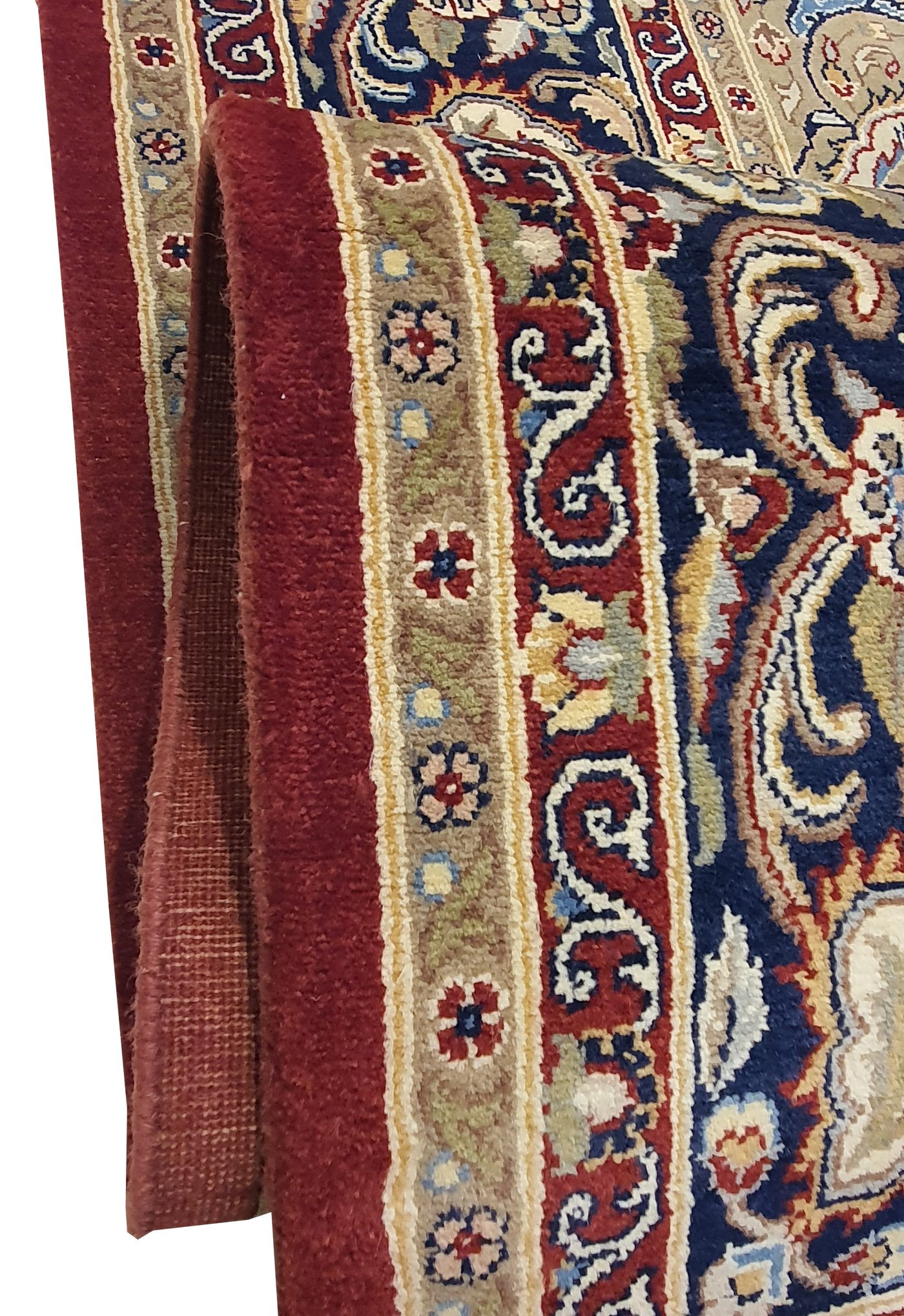 SUPERFINE PAK PERSIAN AUBUSSON KIRMAN WOOL WITH A LONG RED MEDALLION & BLURRED BORDER - AR3973