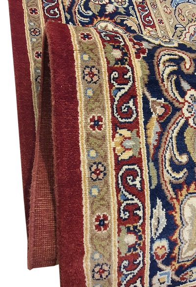 SUPERFINE PAK PERSIAN AUBUSSON KIRMAN WOOL WITH A LONG RED MEDALLION & BLURRED BORDER - AR3973