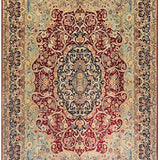 Superfine Persian Keshan Cream Hand Knotted Wool With Centre Medallion-AR3477