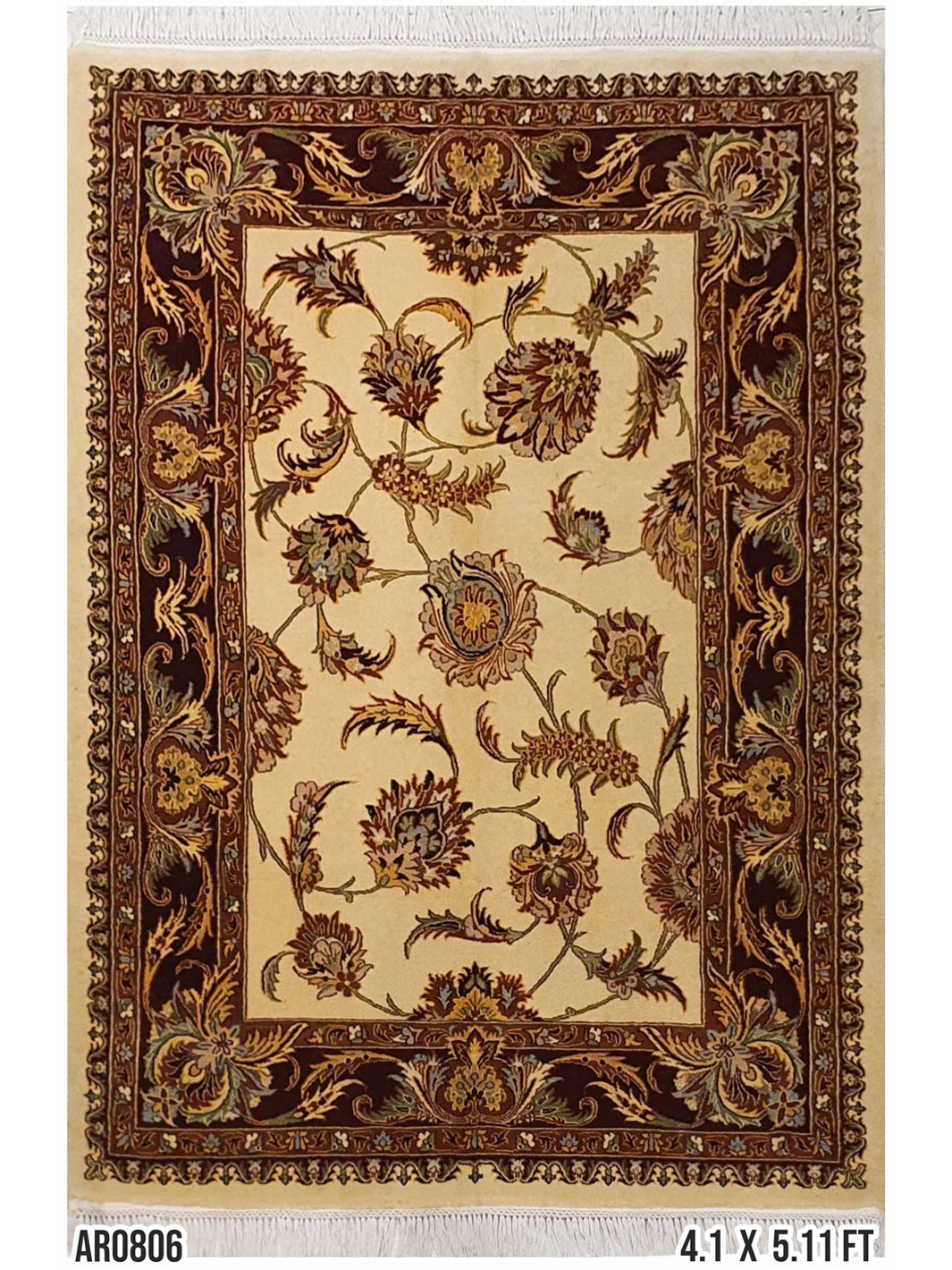 Persian Tabriz Mashad Allover Floral Design - AR0806