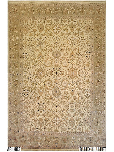 Persian Isfahan All-over Design Vegetable Dye - 8.11 X 11.11 FT - AR1403