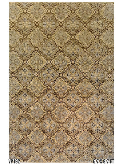 Persian Modern Geometric Light and Dark Brown - 6.7 X 9.7 FT - VP192