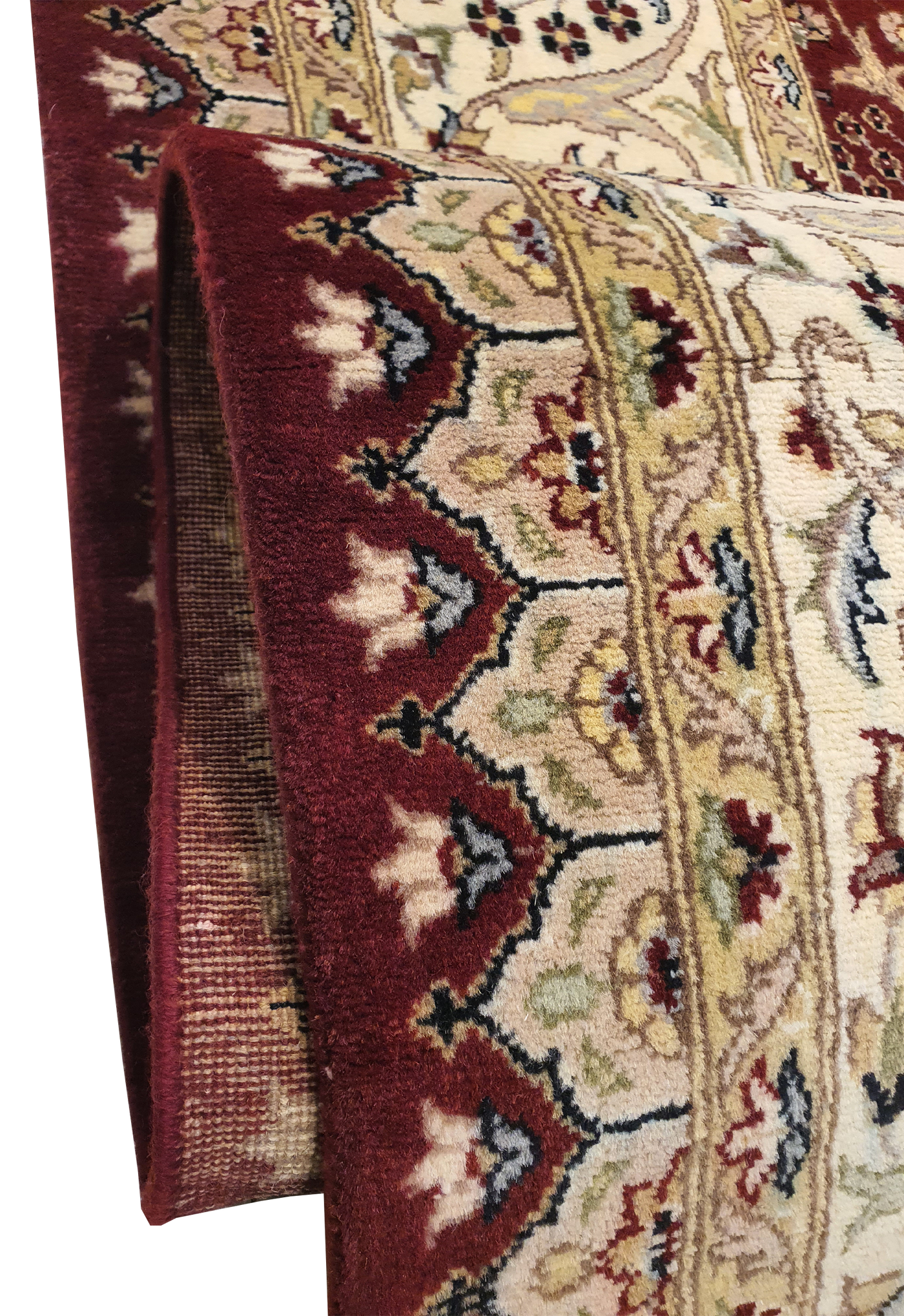 SUPERFINE PAK PERSIAN KIRMAN WOOL RED WITH CREAM BORDER MADE OF FINE LAMBS WOOL - AR3965