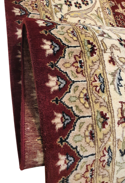 SUPERFINE PAK PERSIAN KIRMAN WOOL RED WITH CREAM BORDER MADE OF FINE LAMBS WOOL - AR3965