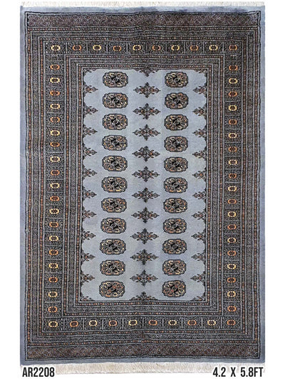 Persian Bokharah Grey - 4.02 X 5.08 FT - AR2208