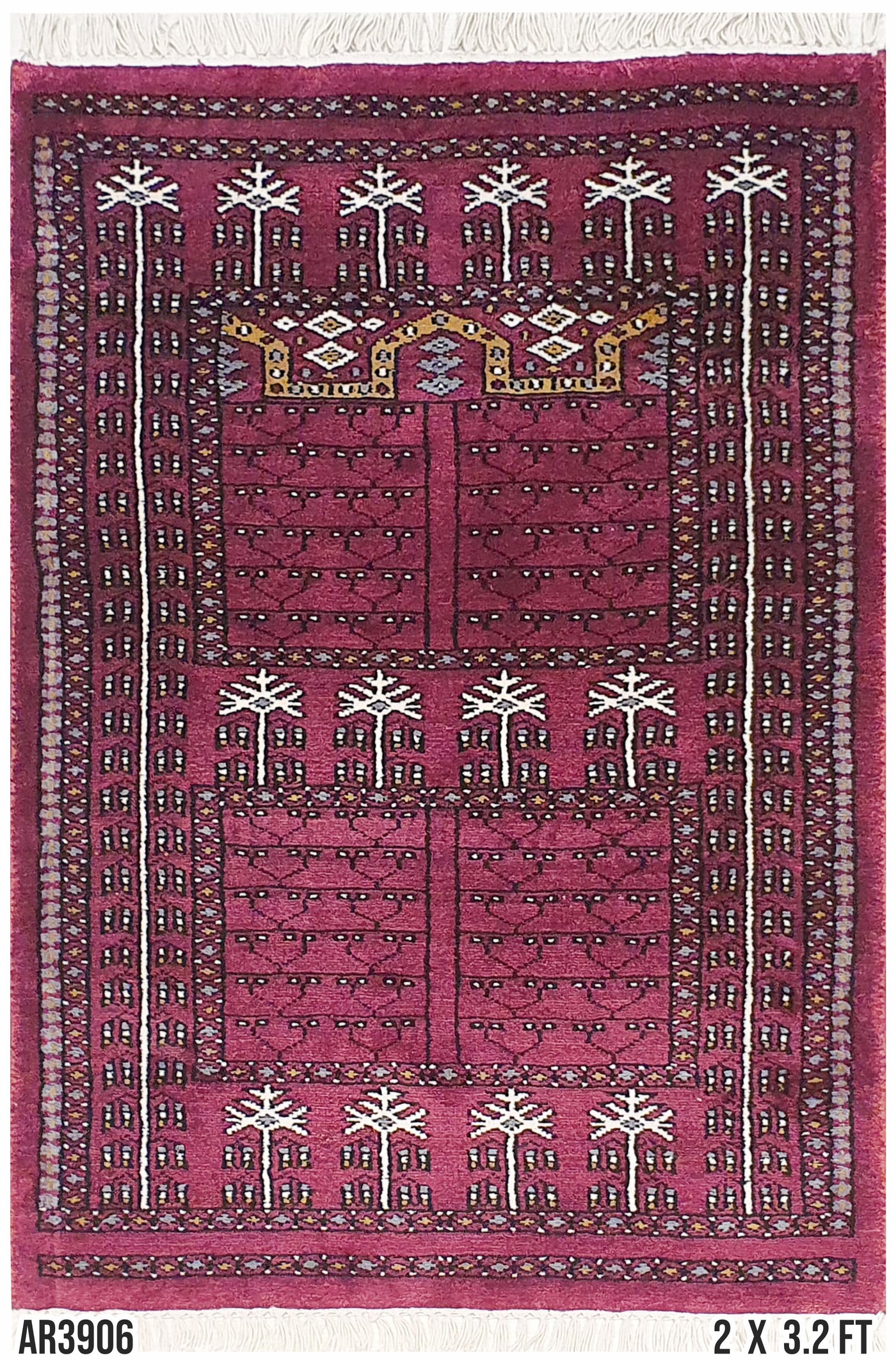 Superfine Kashmir Prayer Rug Rust Color - AR3906