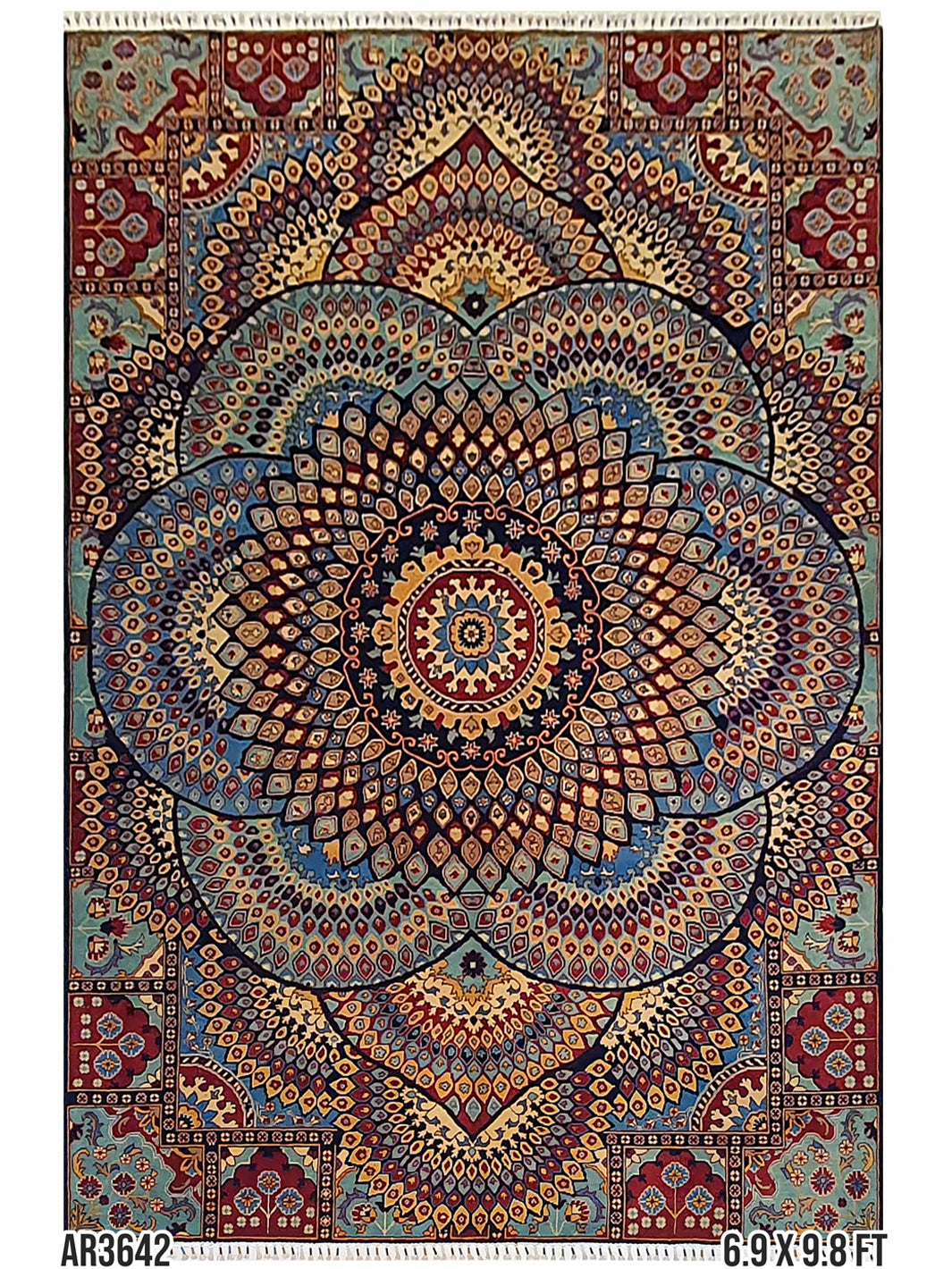 SUPERFINE HAND KNOTTED KAZAK DOUBLE DOME - 6.9 X 9.8 FT - AR3642
