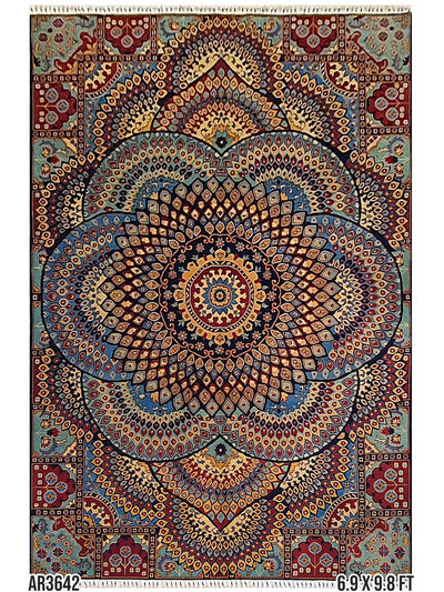 SUPERFINE HAND KNOTTED KAZAK DOUBLE DOME - 6.9 X 9.8 FT - AR3642