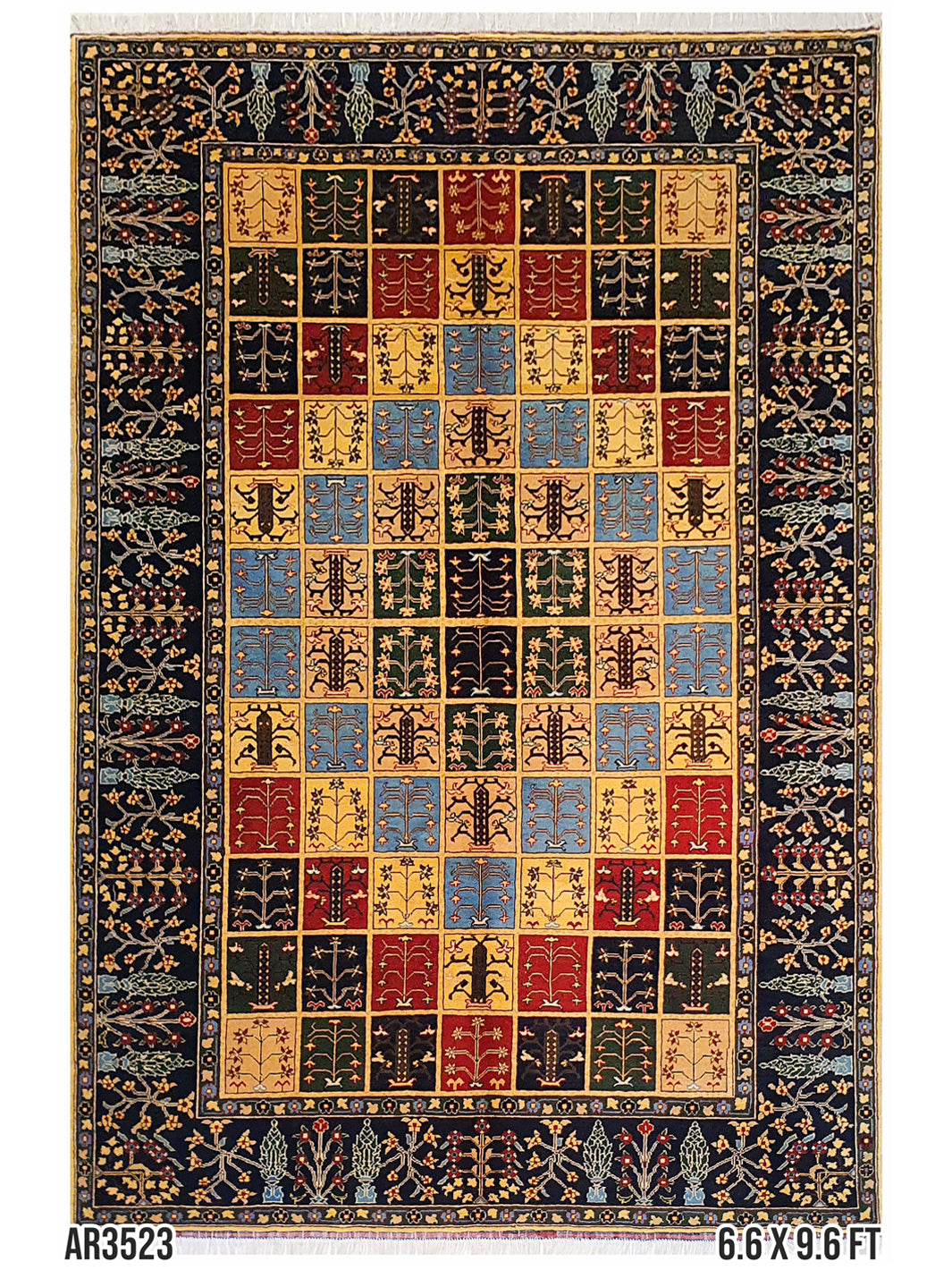 Superfine Persian Hand Knotted Kazak Wool With Bakhtiar Motif - 6.6 X 9.6 FT - AR3523