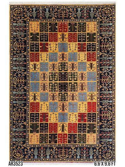 Superfine Persian Hand Knotted Kazak Wool With Bakhtiar Motif - 6.6 X 9.6 FT - AR3523