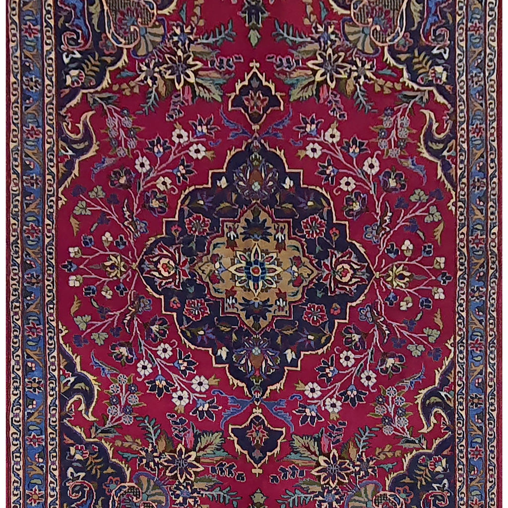 Superfine Persian Kirman Hand Knotted Wool With Red And Blue Border-AR3515