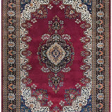 Superfine Kashmir Kirman Silk Carpet Rust And Black Border - AR3901