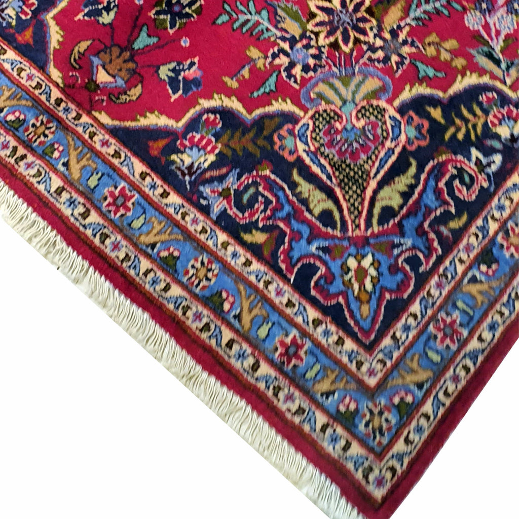 Superfine Persian Kirman Hand Knotted Wool With Red And Blue Border-AR3515
