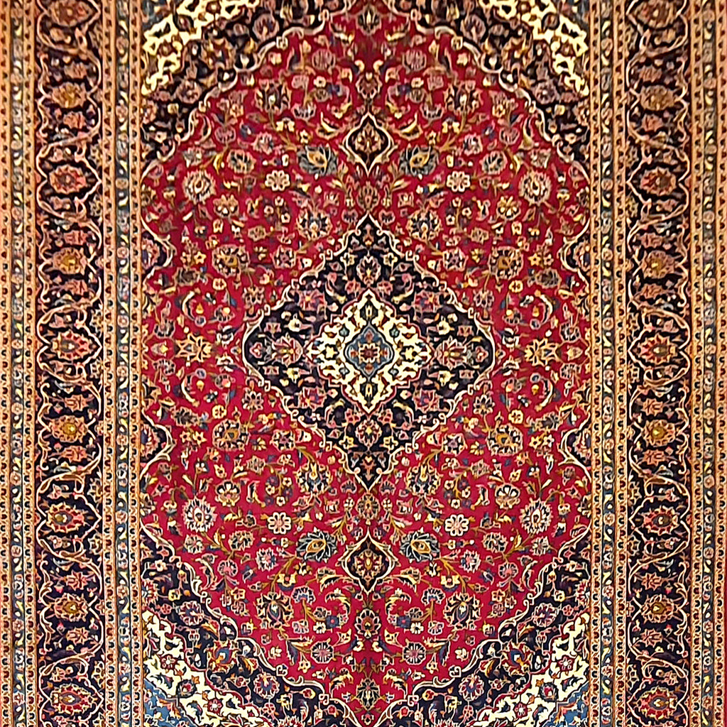 Persian Keshan Red With Blue Border - AR0393