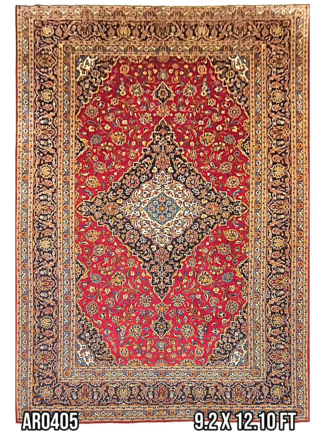 Persian Keshan Red Star With Centre Medallion - 9.2 X 12.10 FT - AR0405