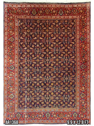 Persian Bijar Blue And Red - 9.9 X 12.8 FT - AR1368