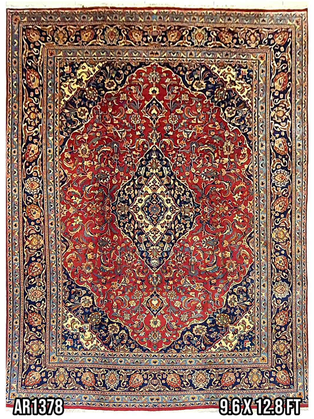 Persian Kirman Red - 9.6 X 12.8 FT - AR1378