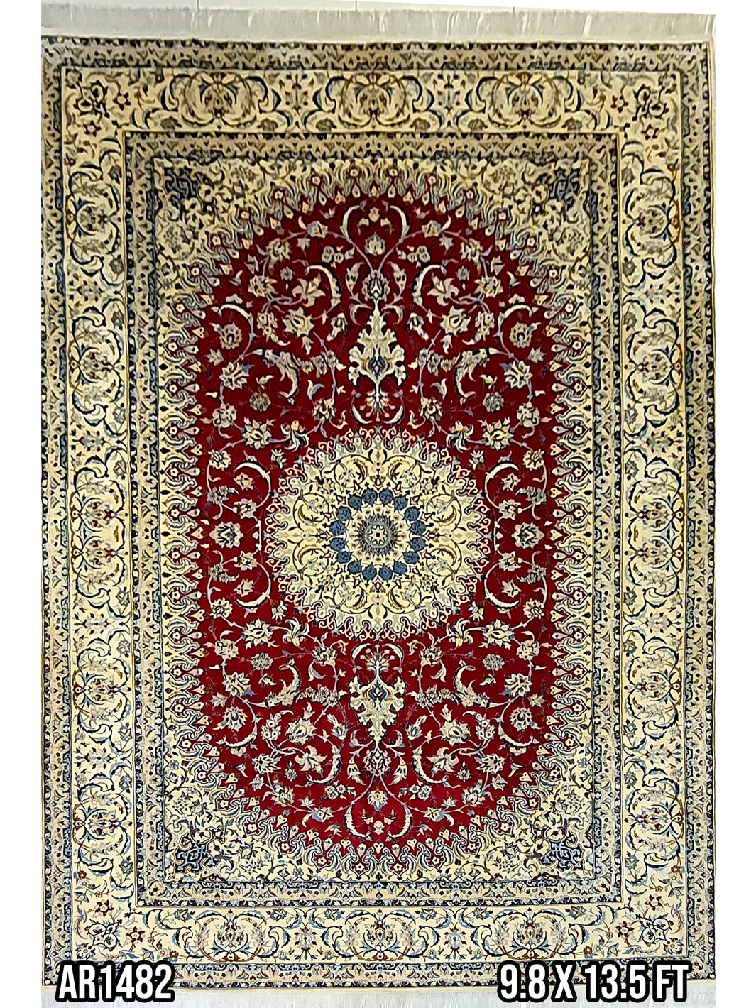 Persian Nain Silk and Wool Oval Design - 9.8 x 13.5 FT - AR1482