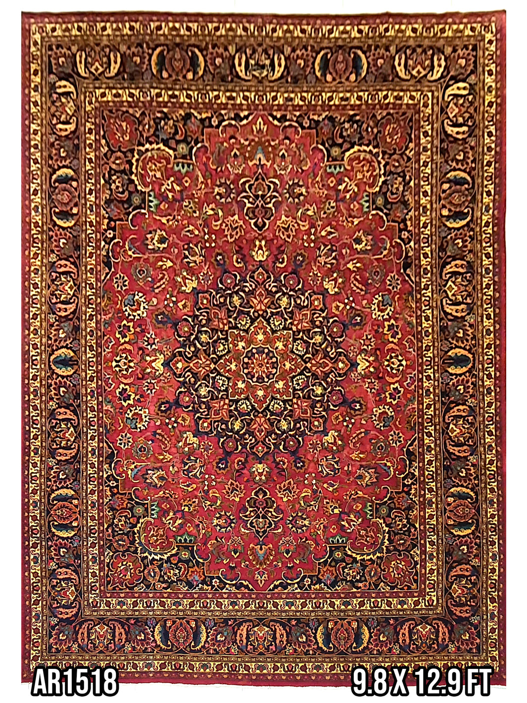 Persian Keshan Wool Chobi Design - 9.8 X 12.9 FT - AR1518