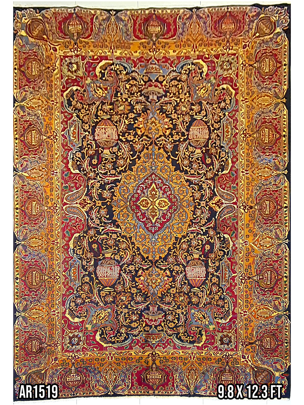 Persian Kashmar Wool Allover Design - 9.8 X 12.3 FT - AR1519